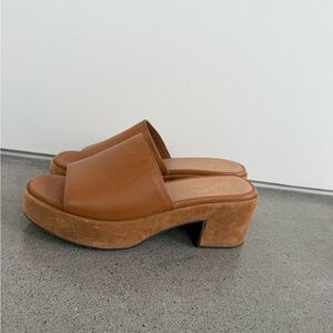 Seychelles Tan Brown Platform Slide Mules